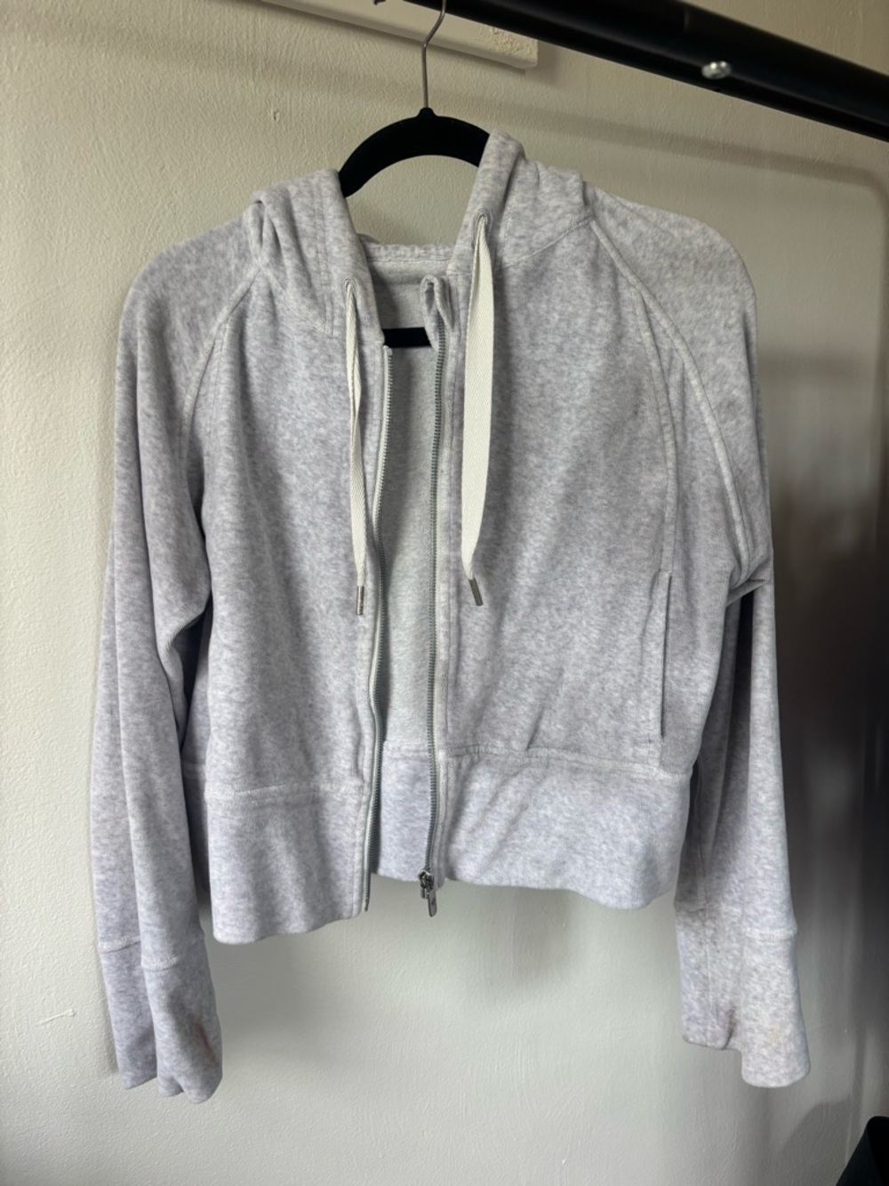 lululemon athletica Light Gray Full-Zip Hooded Sweatshirt